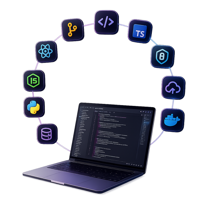 Software development showcase mockup