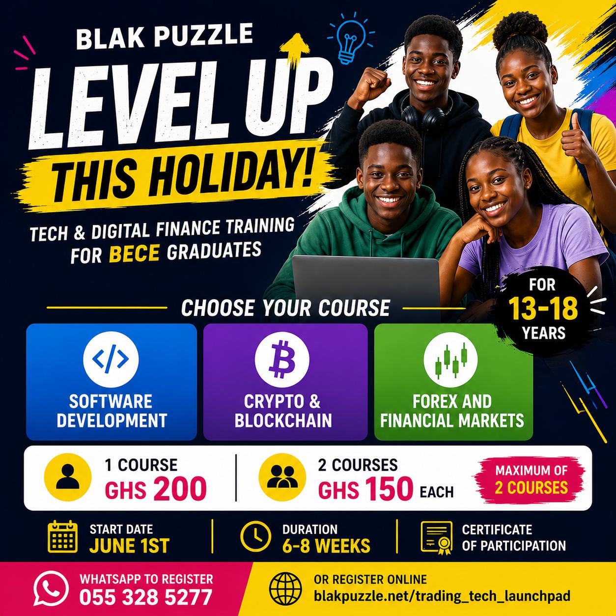 Blak Puzzle Level Up This Holiday tech training poster