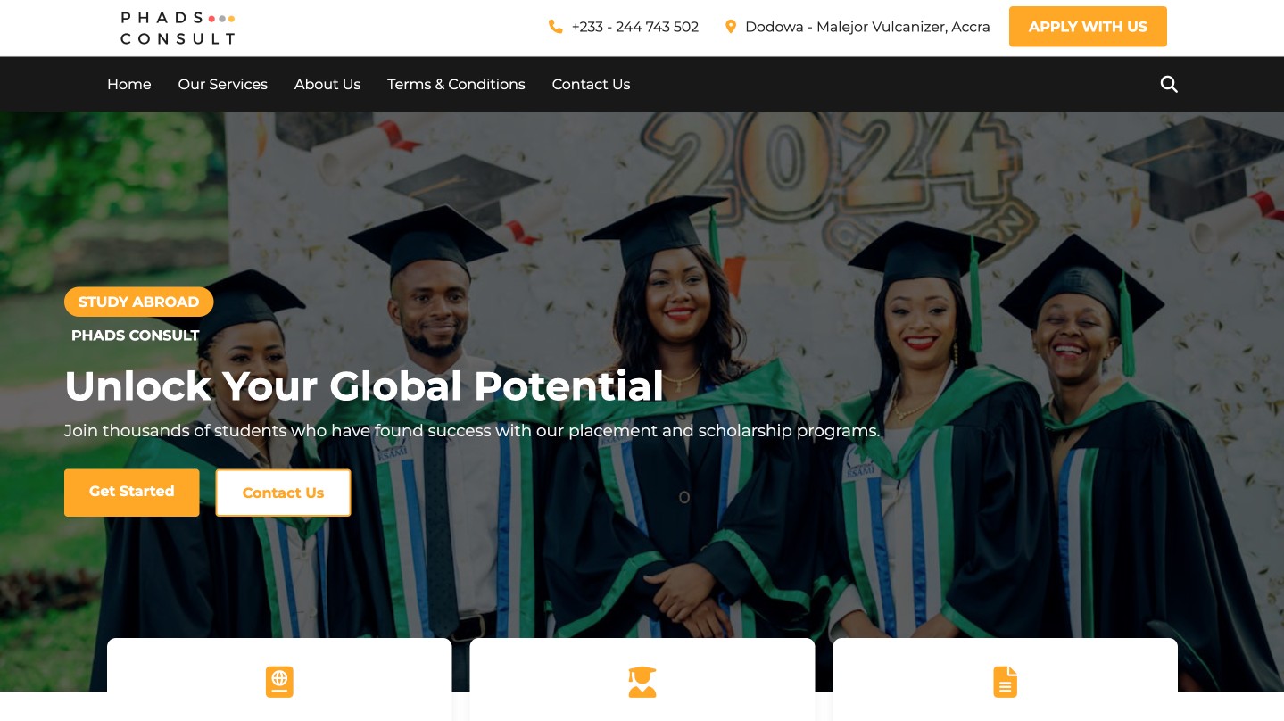 Phads Consult website