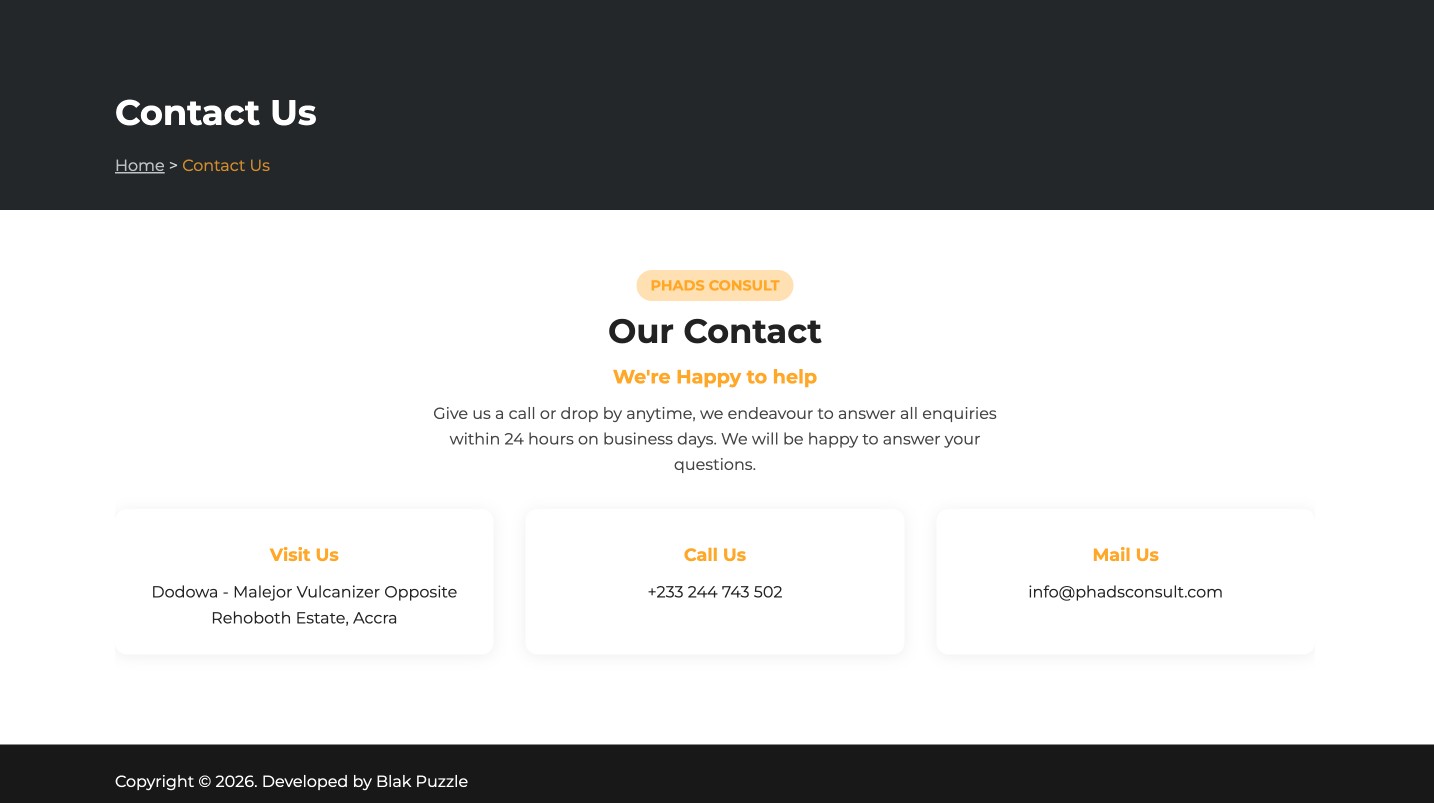 Phads Consult website