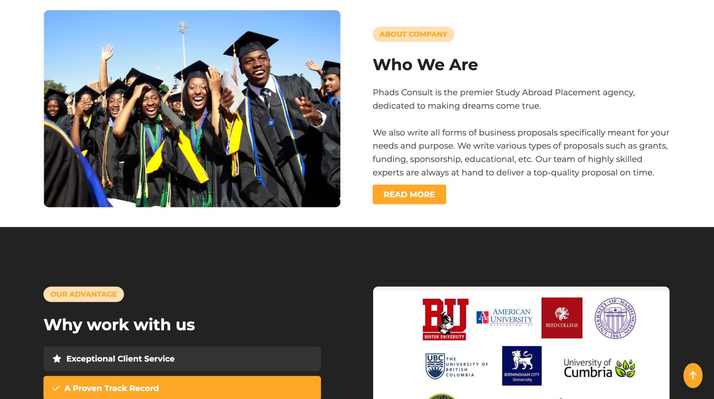 Phads Consult website